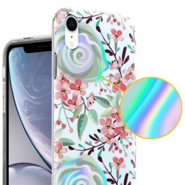 Fodral till Apple iPhone XR Fodral PEACH FLOWERS Fodral Skydd Silikon TPU Blommig plånbok