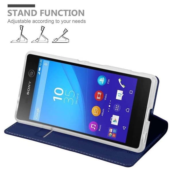 Flip-fodral för Sony Xperia M5 i MÖRKBLAU CLASSY Plånbok Stötsäker Blå