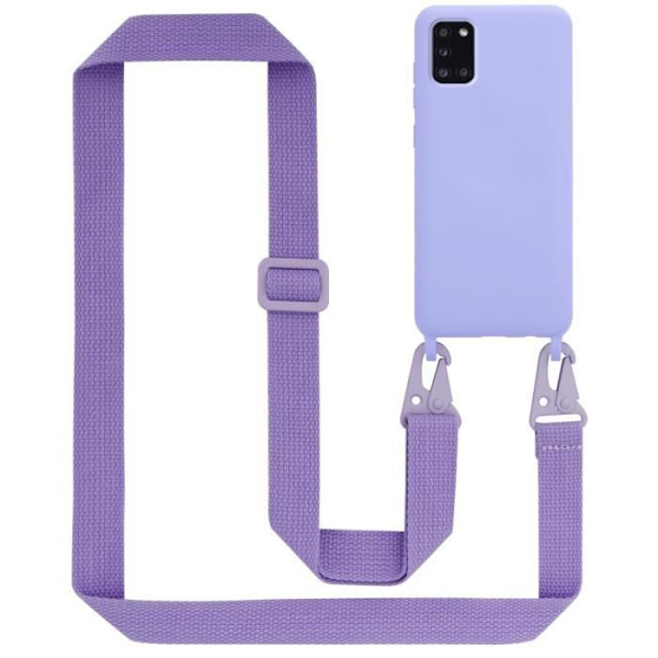 Halsbandsfodral för Samsung Galaxy A31 Fodral i LIQUID LIGHT LILA Fodral Modehalsband Moderiktigt fodral Fodral Silikon Justerbar