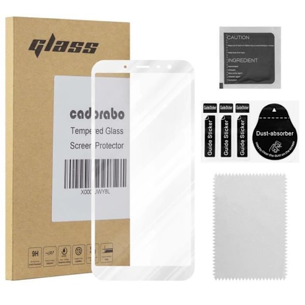 Skärmskydd - CADORABO - MEIZU M6T - Härdat glas - Fullständigt skydd - Reptålig vit svart