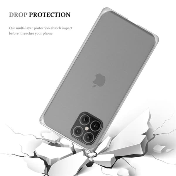 Transparent stötsäker silikonfodral för iPhone 12 MINI Vit