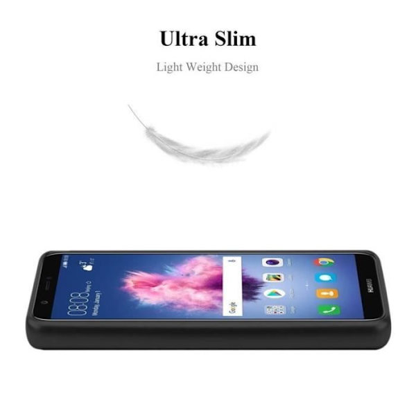 Cadorabo Fodral fungerar med Huawei P SMART - Enjoy 7S i METALLIC BLACK - Stötsäkert och reptåligt TPU silikonskydd - Ultra
