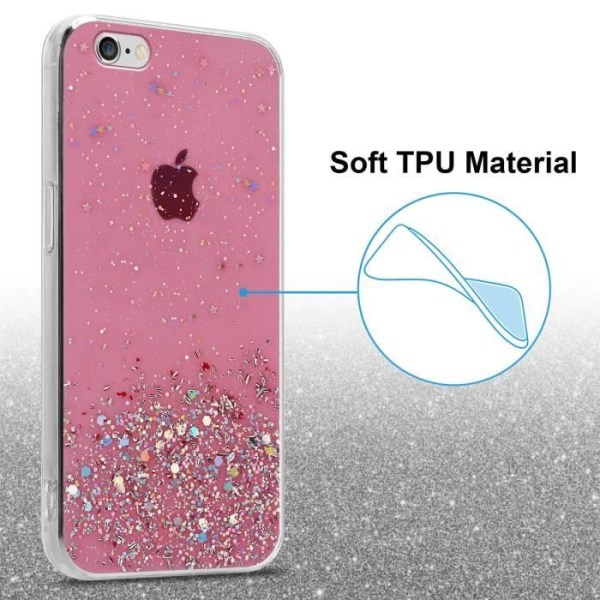 Fodral för Apple iPhone 6 PLUS / 6S PLUS Fodral i rosa med glitterfodral Skyddande silikon TPU Glitter paljetter