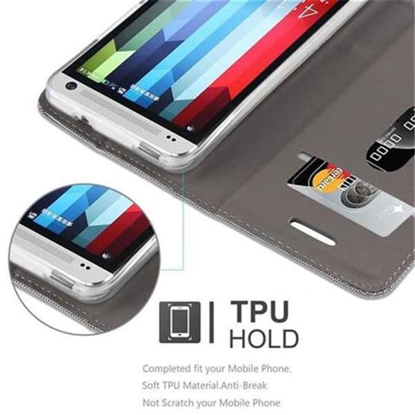 Skyddsfodral för HTC ONE M7 i LJUST GRÅ BRUN Etui Case Skydd