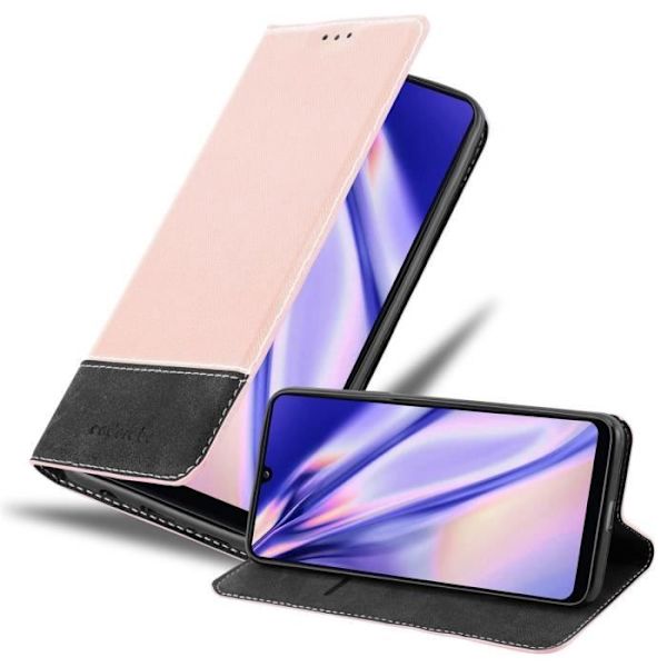 Coque Samsung Galaxy A31 - CADORABO - Hållare ROSA SVART - Simili-läder - Magnetisk stängning - Ställfunktion SV: SVART ROSA