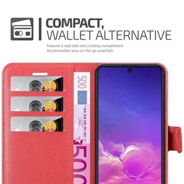 Coque - CADORABO - Samsung Galaxy A91 - Röd - Similläder - Stödfunktion Röd