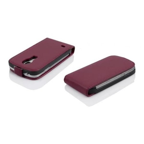 Cadorabo Samsung Galaxy S4 MINI DESIGN FLIP-stil Fodral Skal i konstläder Struktur LILA ORCHID