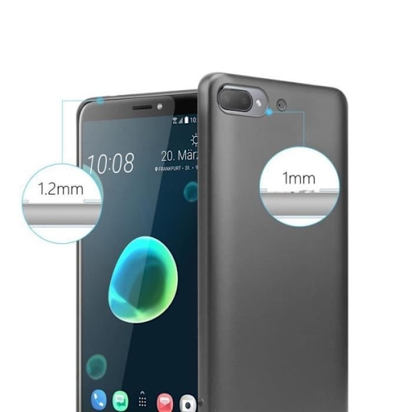 Cadorabo Fodral fungerar med HTC Desire 12 PLUS i METALLIC GREY - Stötsäker och reptålig TPU silikonhölje - Ultra Slim