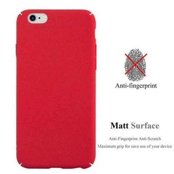 Apple iPhone 6 PLUS / 6S PLUS FROSTY RÖD Fodral Cadorabo DESIGN FROSTY Hårt Fodral Skydd Skydd Ultra Slim Bumper Fodral
