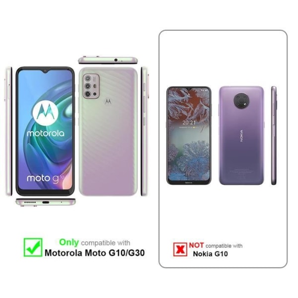 3x skärm i härdat glas för Motorola MOTO G10 / G30 Skyddsfilm i HÖGT TRANSPARENT härdat härdat glas Transparent