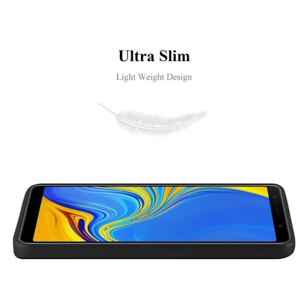 Coque - CADORABO - Samsung Galaxy A7 2018 - Skydd i TPU-silikon - Tunn design - Svart färg Svart