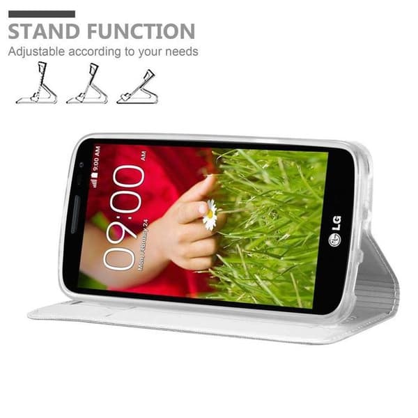 Flip-fodral för LG G2 MINI Fodral i KLASSISK SILVER Plånbok Stötsäker Grå