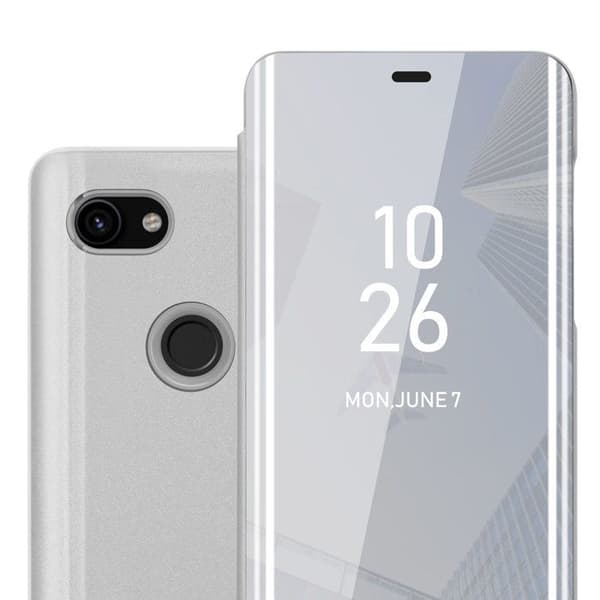 Skyddsfodral för Google PIXEL 3A XL i AGAT SILVER med spegel Grå