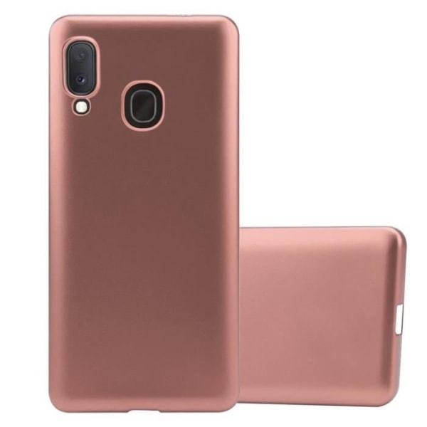 Fodral till Samsung Galaxy A10e / A20e i METALLIC ROSE GOLD Cadorabo Cover Protection silikon TPU flexibelt Matt skal