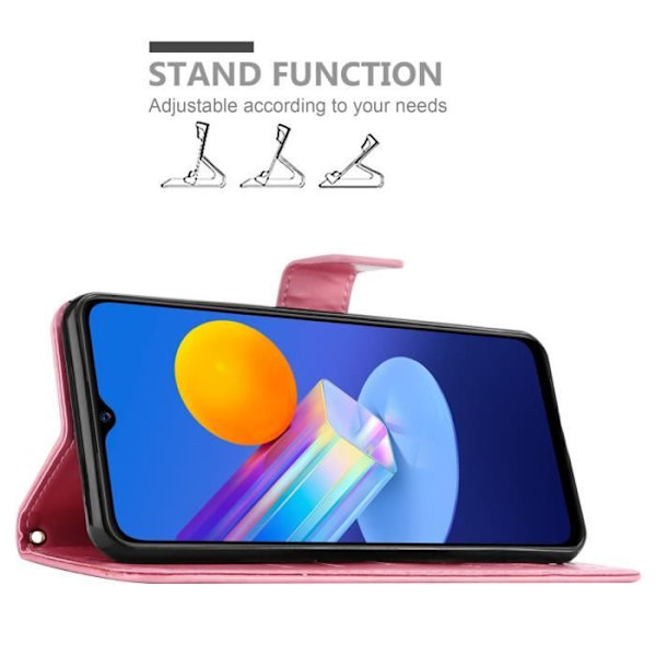 Coque för Vivo Y52 5G / Y72 5G - CADORABO - Blomsteretui - Syntetiskt läder - Ställfunktion - Fullständigt skydd Rosa blommig