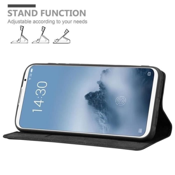 Cadorabo Fodral till MEIZU 16 i NIGHT BLACK