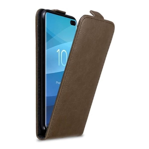 Cadorabo fodral till Samsung Galaxy S10 PLUS - i brunt - Skyddsfodral med flipstil med magnetlås