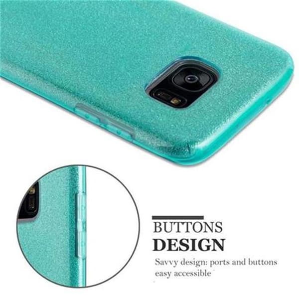 Skyddsfodral för Samsung Galaxy S7 EDGE TURKOS STJÄRNSTÖVNING Glittrande Glitter Blå