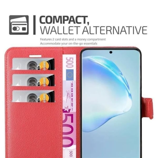 Coque - CADORABO - Samsung Galaxy S20 PLUS - Röd - Mjuk - Bokstödfunktion Röd