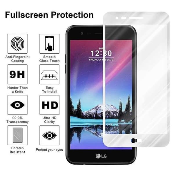 Helt härdat skärmskydd för LG K4 2017 Vit