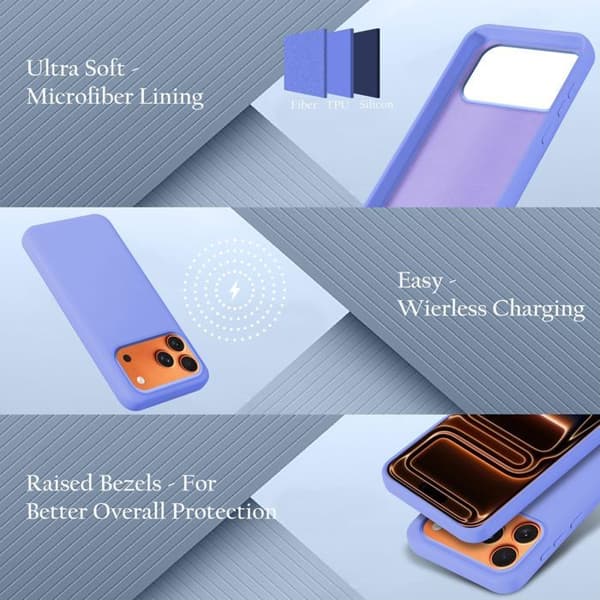 Skal för iPhone 17 PRO MAX Stötabsorberande i LIQUID LIGHT PURPLE Violett