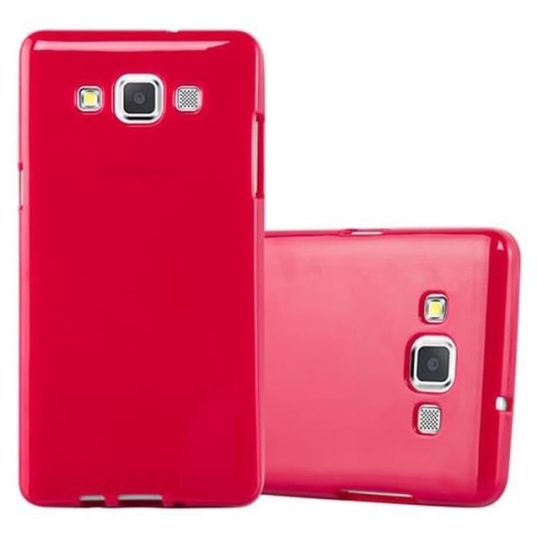 Samsung Galaxy A5 2015 (5) JELLY RED Fodral Cadorabo DESIGN JELLY TPU Silikon Skyddsfodral Cover Ultra Slim Bumper