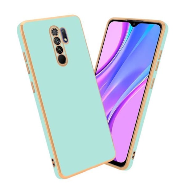 Telefonfodral - CADORABO - Xiaomi RedMi 9 - Silikon TPU - Kameraskydd - Mintgrönt guld Mintgrön - Guld