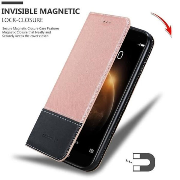 Coque plånbok - CADORABO - Huawei G7 PLUS / G8 / GX8 - Syntetläder - Magnetstängning - Ställfunktion Svart
