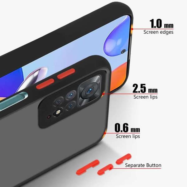 Skal för Xiaomi RedMi NOTE 11 PRO+ i MATTSVART Stötskydd Svart