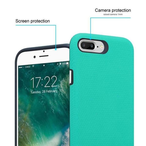 Hårdskal för iPhone 6 PLUS / 6S PLUS / 7 PLUS / 7S PLUS / 8 PLUS i TURKOS LIS Förstärkt skydd halkfri yta Blå