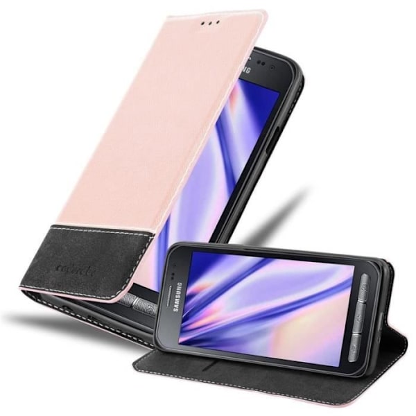 Plånboksfodral - CADORABO - Samsung Galaxy XCover 3 - Syntetläder - Svart - Osynlig magnetisk stängning Svart