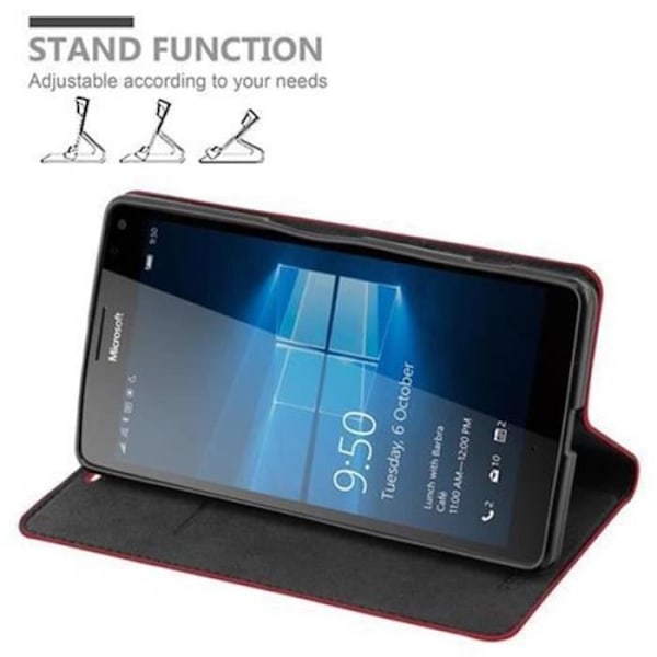 Nokia Lumia 950 XL Fodral i APPLE RED från Cadorabo (INVISIBLE MAGNETIC CLOSURE Design) Helt skyddsfodral med