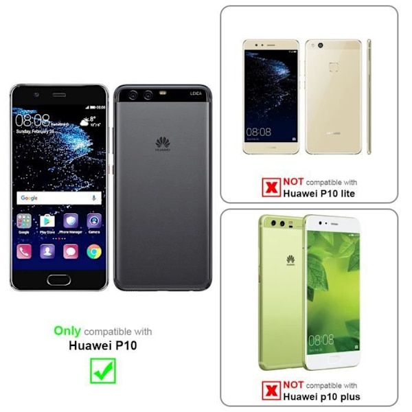 Coque Huawei P10 - CADORABO - Röd Svart - Syntetiskt läder - Magnetstängning röd svart
