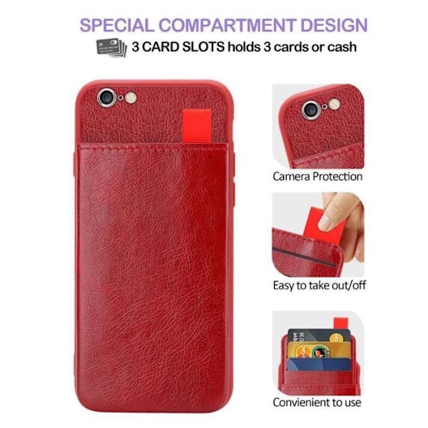 Etui för Apple iPhone 6 / 6S - CADORABO - Röda körsbär - Syntetläder - Mjuk - Optimal skydd ROUGE MERISIER