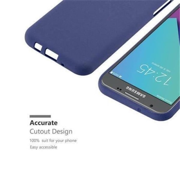 Samsung Galaxy J5 2017 (7) fodral i USA-version i DARK BLUE FROST av Cadorabo (FROST-design) Ultra Soft Silicone Gel TPU-fodral MÖRKBLÅ FROST
