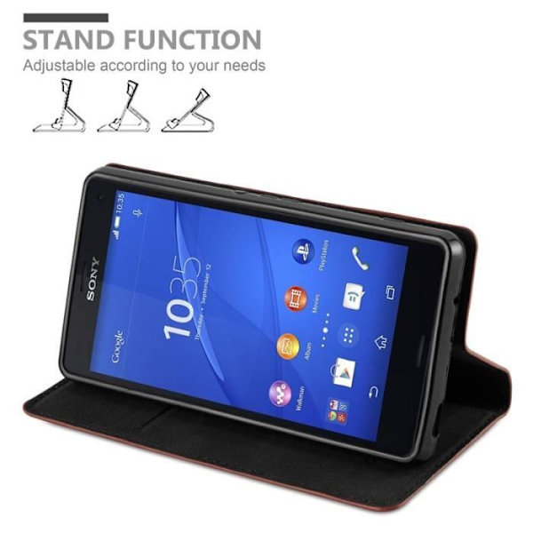 Sony Xperia Z3 COMPACT Fodral i MEDIUM BRUN från Cadorabo (INVISIBLE MAGNETIC CLOSURE Design) Fullt skyddsfodral med