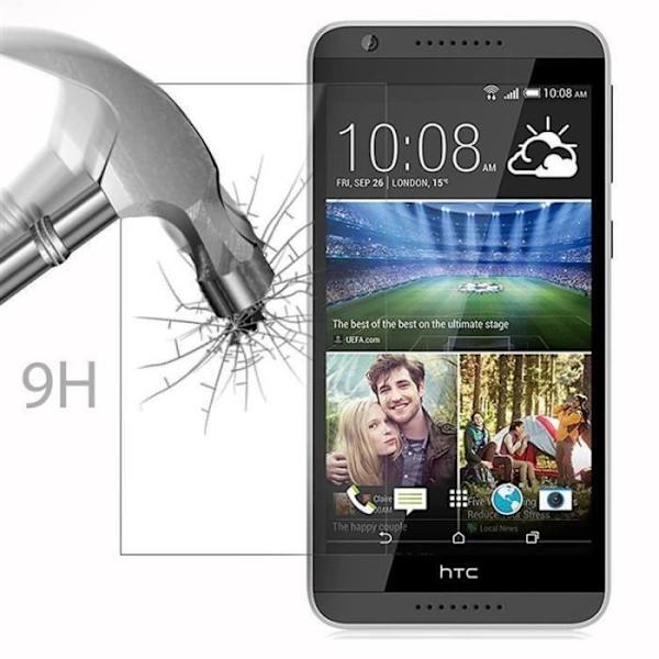 Cadorabo – Skärmskydd i härdat glas för > HTC DESIRE 820 < Skärmskydd i härdat glas skyddsglas Transparent