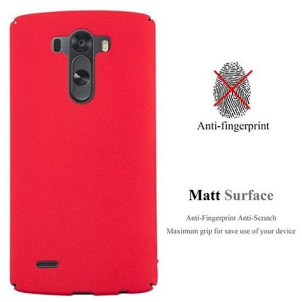 LG G3 Fodral - CADORABO - Frosty Red - FROSTY Design - Ultra Slim Bumper Case Röd