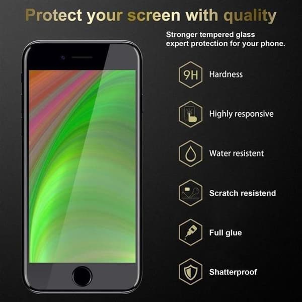 3x Härdat Glas för iPhone 6 PLUS / 6S PLUS Skärmskydd Svart