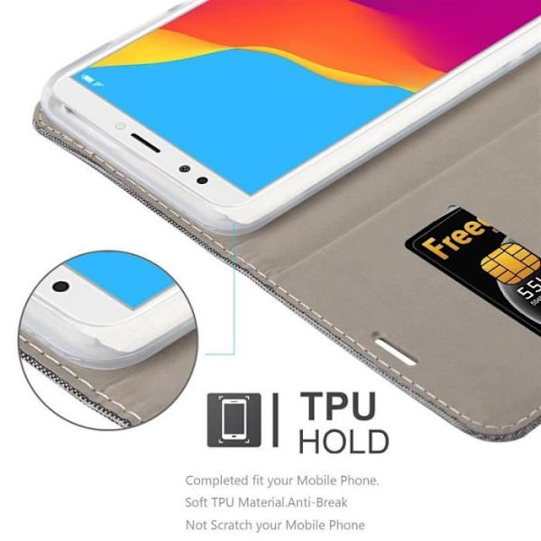 Cadorabo Fodral för Honor 7C i GRÅ SVART