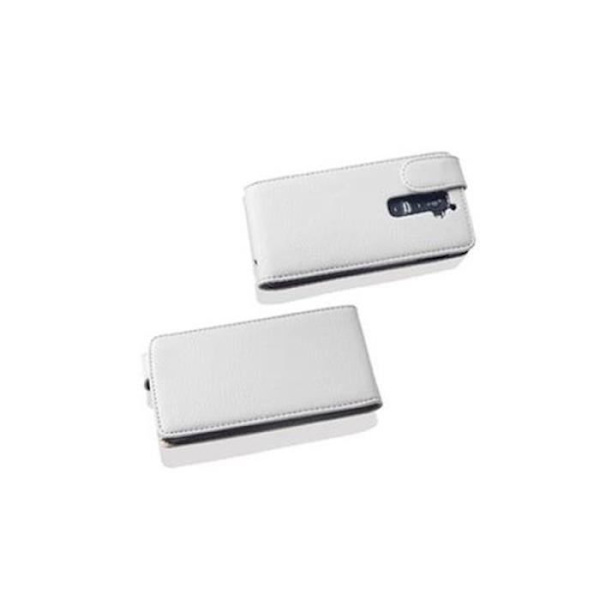 Cadorabo Fodral LG G2 DESIGN FLIP Stil Fodral Fodral Fodral konstläder Struktur VIT ALABASTER