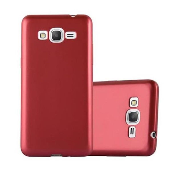Samsung Galaxy GRAND PRIME Fodral i METALLIC RED från Cadorabo (METALLIC MATT Design) Ultramjukt silikongel TPU-fodral