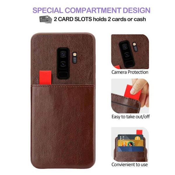 Fodral för Samsung Galaxy S9 PLUS - CADORABO - Ekbrun - Silikon TPU - Mjuk skydd - Estetisk design Brun ek