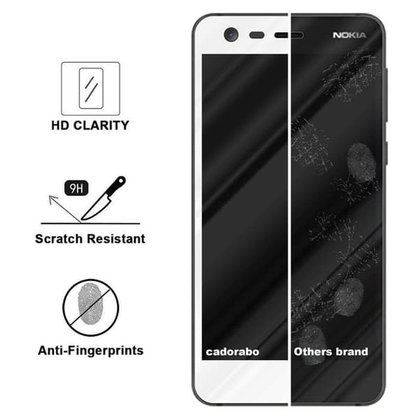 Helt härdat skärmskydd för Nokia 2 2017 Vit