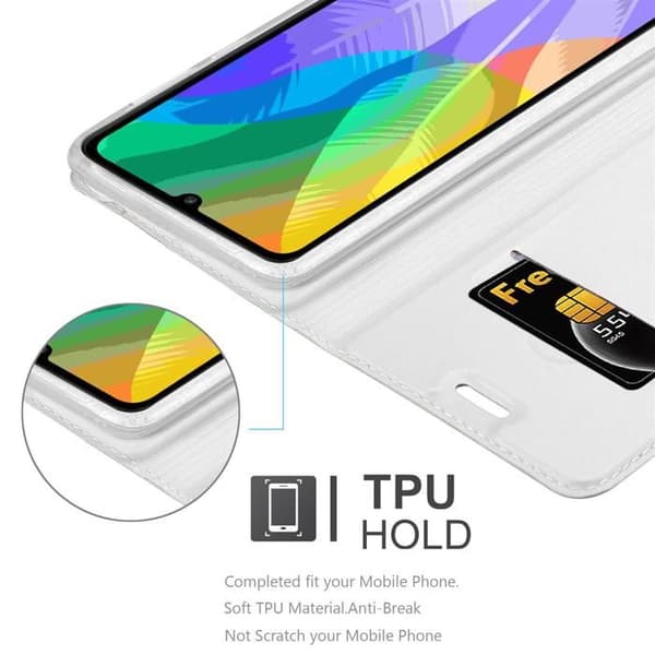 Flip-fodral för Huawei Y6P Etui i KLASSISK SILVER Plånbok Stötsäker Grå