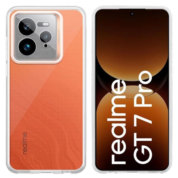 Transparent stöttålig silikonfodral för Realme GT7 Pro Vit
