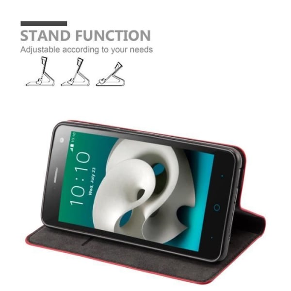 ZTE BLADE L3 Fodral i APPLE RED från Cadorabo (INVISIBLE MAGNETIC CLOSURE Design) Helt skyddsfodral med flip flik