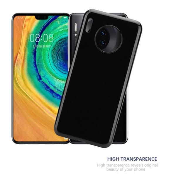 Transparent stötsäker silikonfodral för Huawei MATE 30 Svart