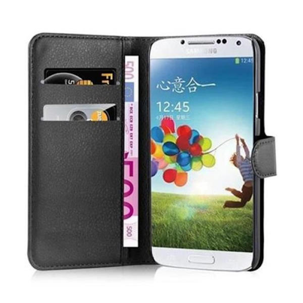 Cadorabo Samsung Galaxy S5 Fodral SVART Fullt skydd Fodral Skal Magnetlås (stöder stativ och kortplats)