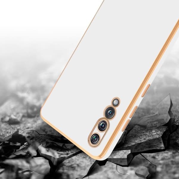 Fodral för Huawei P20 PRO / P20 PLUS Glansig Vit - Guld med skydd för kamera Vit